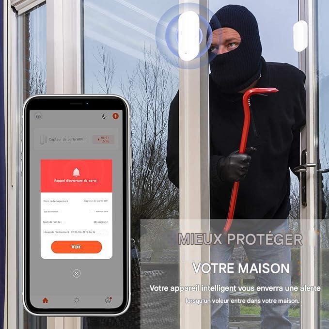 Capteur magnétique Alarme Domestique Connectée